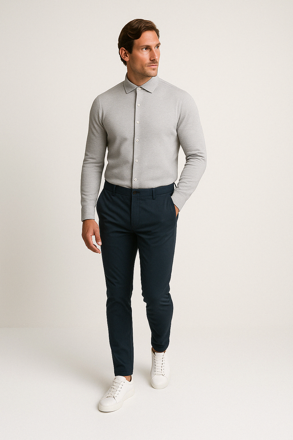 Camicia in maglia Slim | Grigio