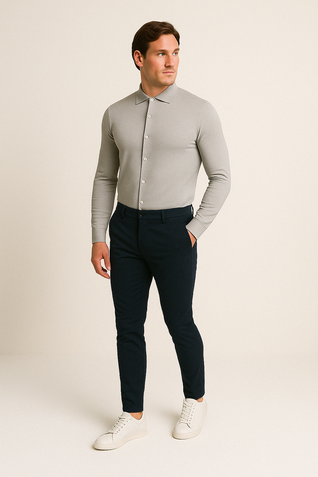 Camicia in maglia Slim | Grigio