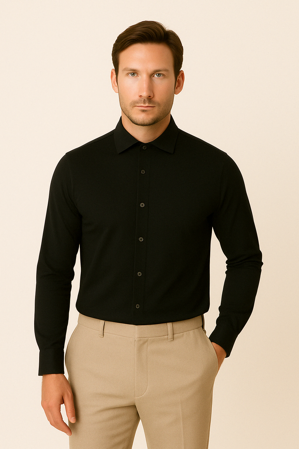 Camicia in maglia Slim | Nero